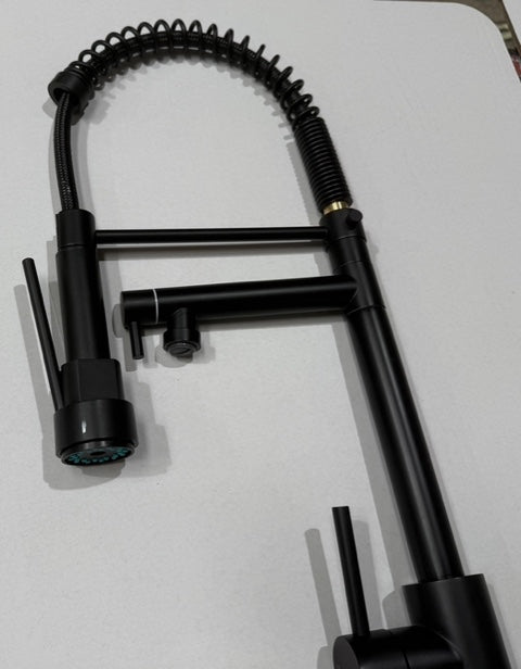 Liquida Black Swivel Spout Kitchen Tap With Directional Spray, GR264MB  - GRADED