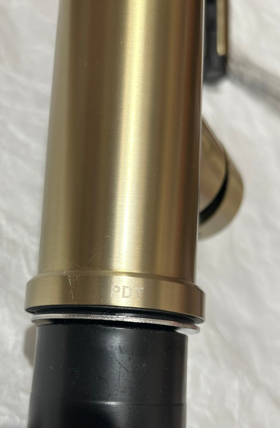 Liquida EPO11BR Brushed Brass Swan Neck Pull - Out Kitchen Tap - GRADED