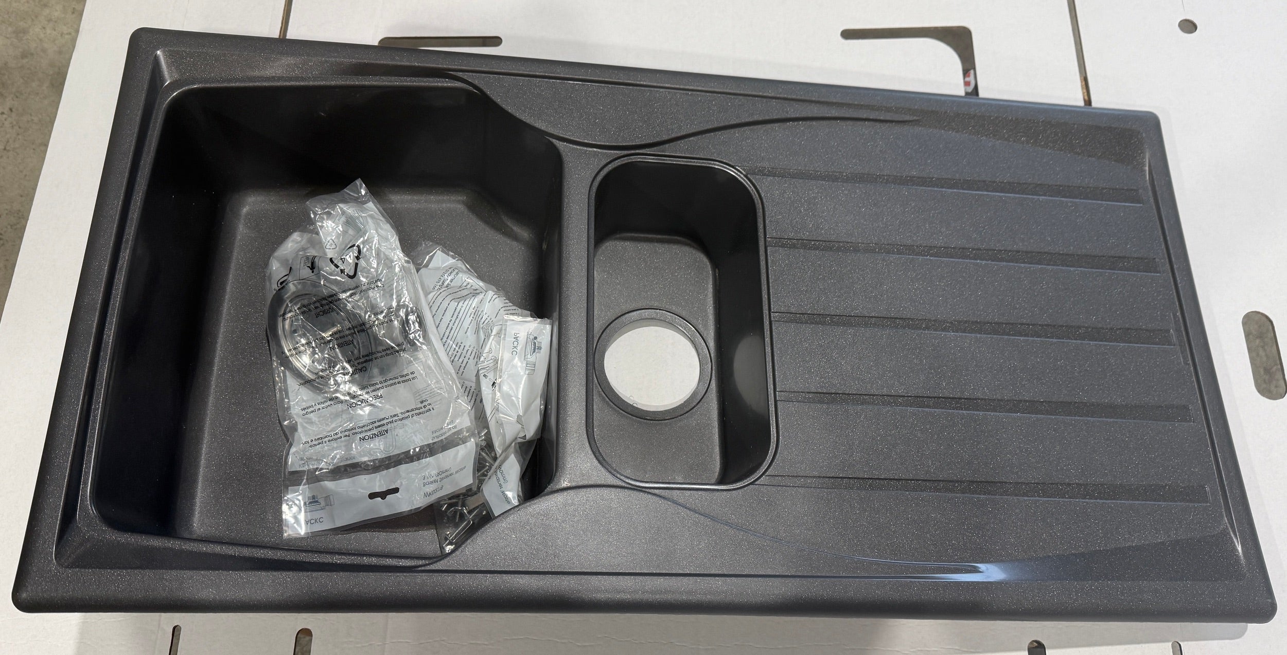 Liquida CMP15GR 1.5 Bowl Reversible Graphite Grey Kitchen Sink - GRADED
