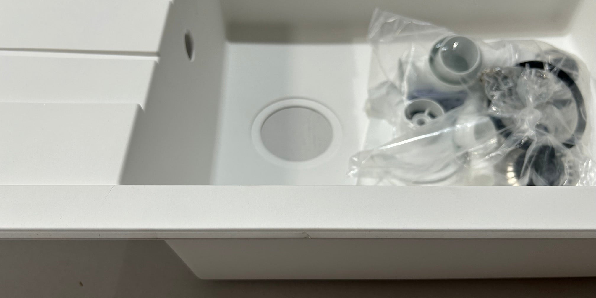 Liquida CU10WH 1.0 Bowl Composite Reversible Inset White Kitchen Sink - GRADED
