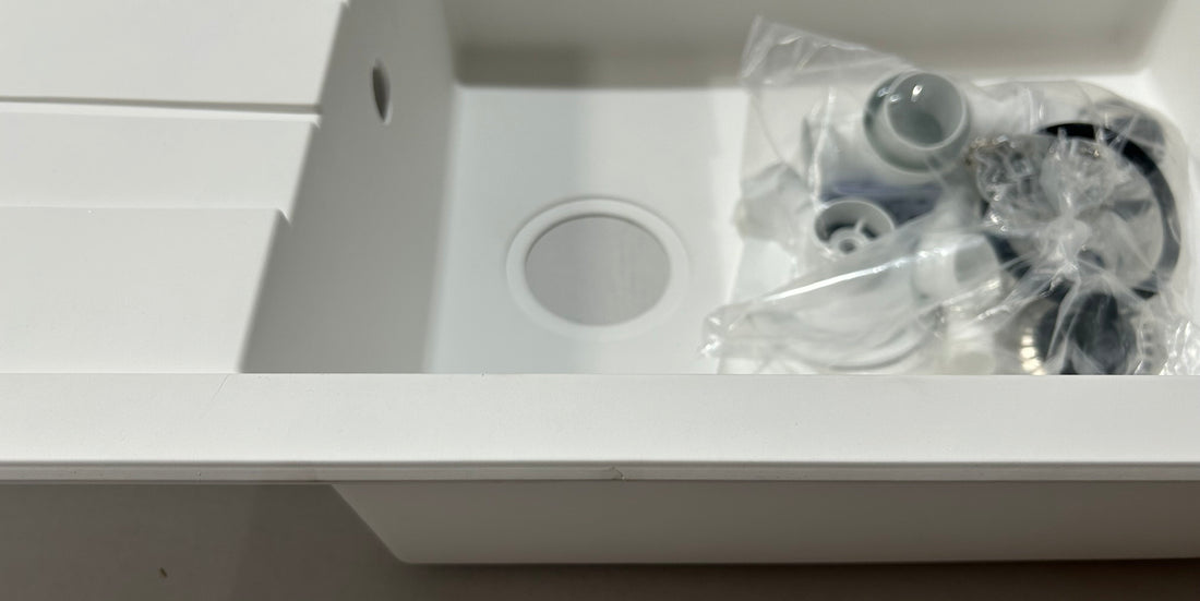 Liquida CU10WH 1.0 Bowl Composite Reversible Inset White Kitchen Sink - GRADED