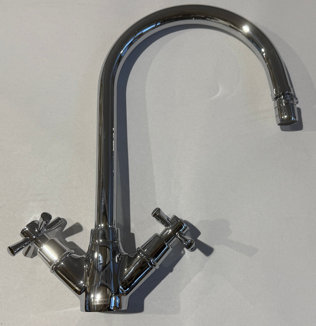 Franke Rotaflow J Spout Traditional Twin Lever Chrome Kitchen Tap - GRADED