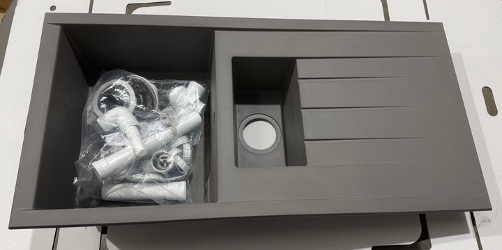 Liquida CU15GR 1.5 Bowl Composite Reversible Inset Grey Kitchen Sink - GRADED