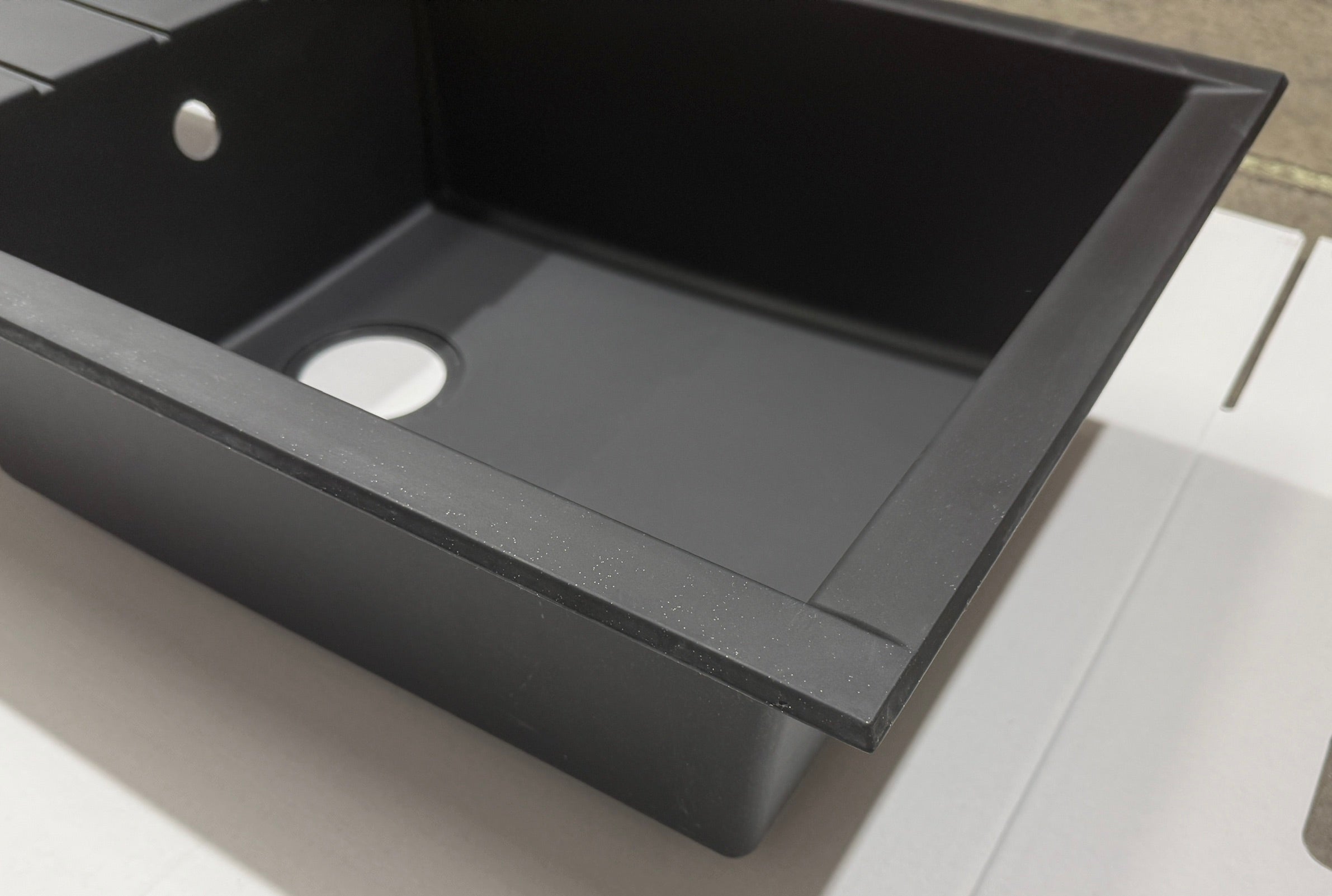 Liquida CU10BL 1.0 Bowl Black Composite Kitchen Sink Inset Reversible - GRADED