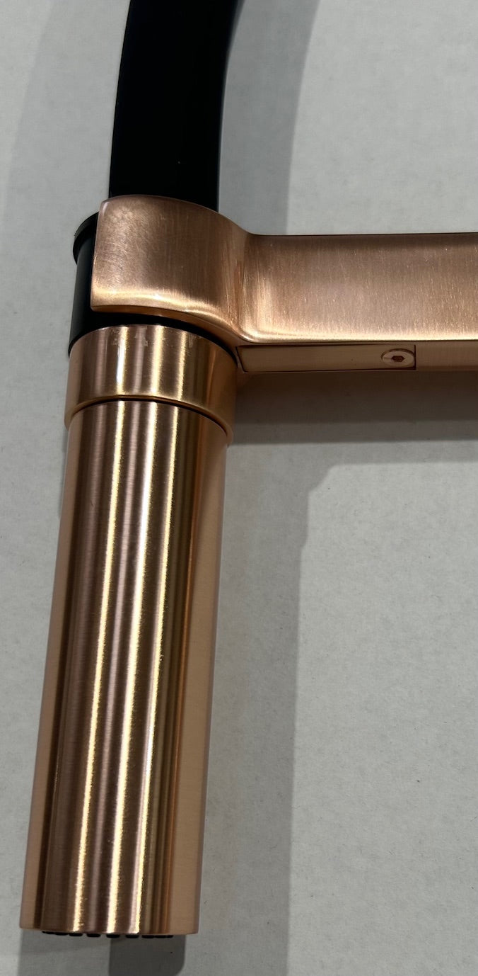 Liquida W24RG Rose Gold S shape Single Lever 360 Degree Swivel Spout Kitchen Tap - GRADED