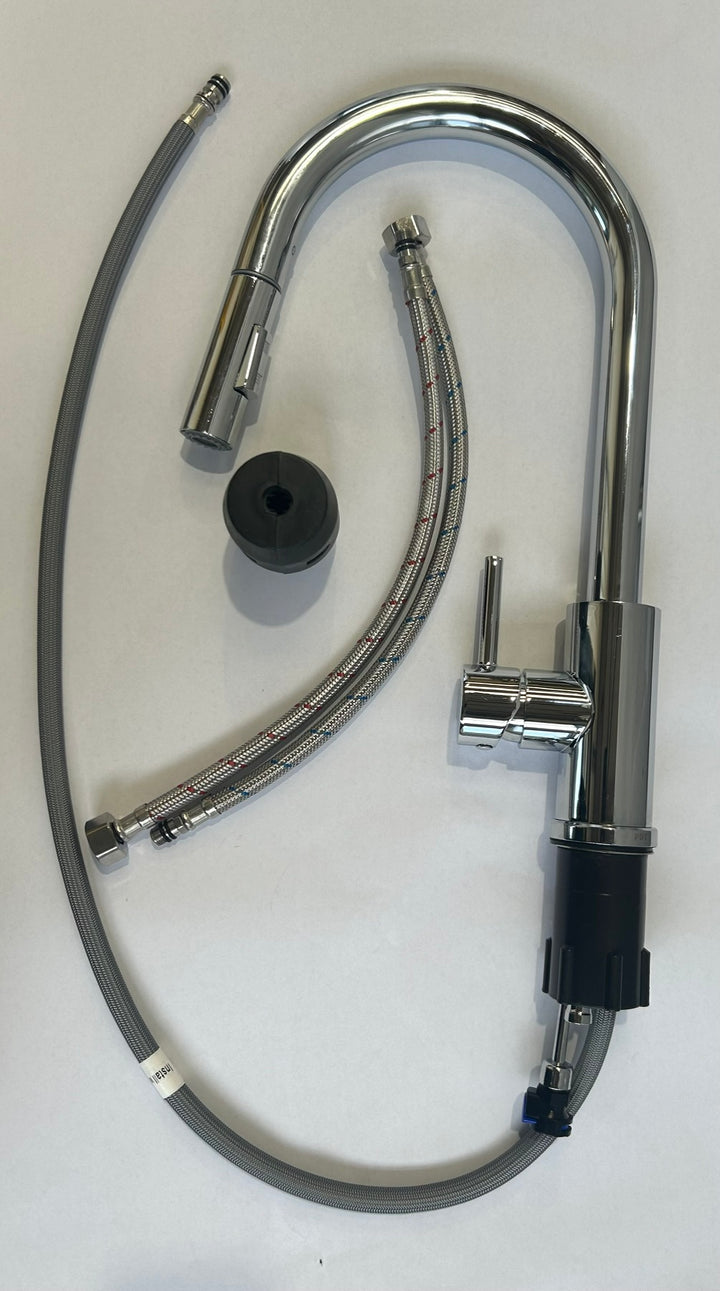 Liquida CT452CH Single Lever Pull-Out Chrome Kitchen Mixer Tap - GRADED