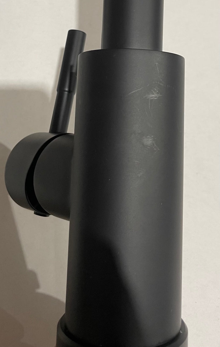 Liquida KPO11MB Single Lever Matt Black Kitchen Tap With Pull Out Spray - GRADED