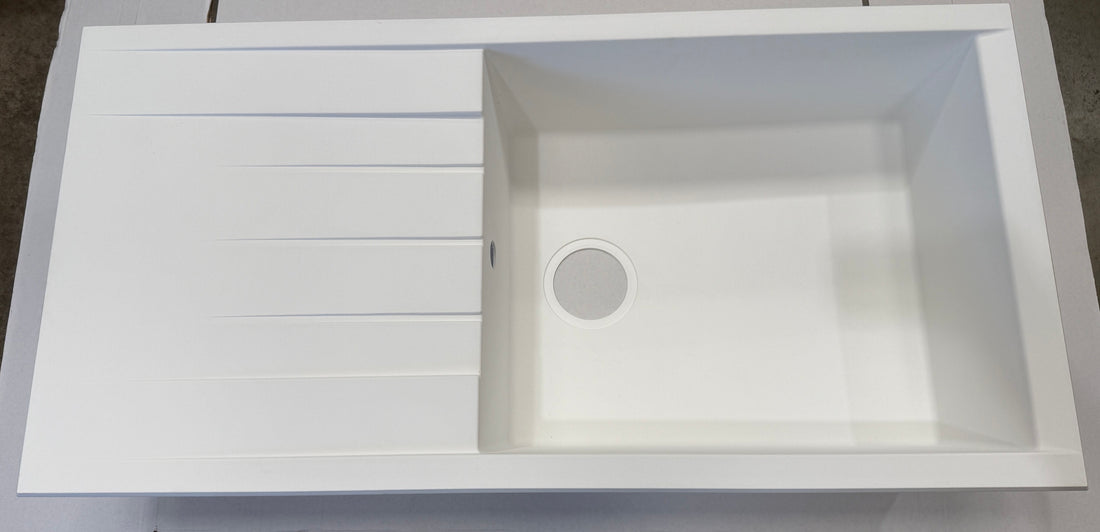 Liquida CU10WH 1.0 Bowl Inset Composite Reversible White Kitchen Sink - GRADED