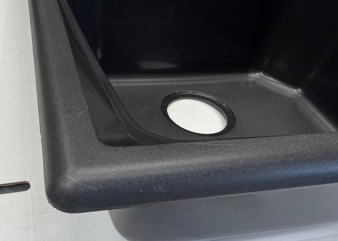 Liquida CMP15BL 1.5 Bowl  Black Reversible Kitchen Sink And Waste Kit - GRADED