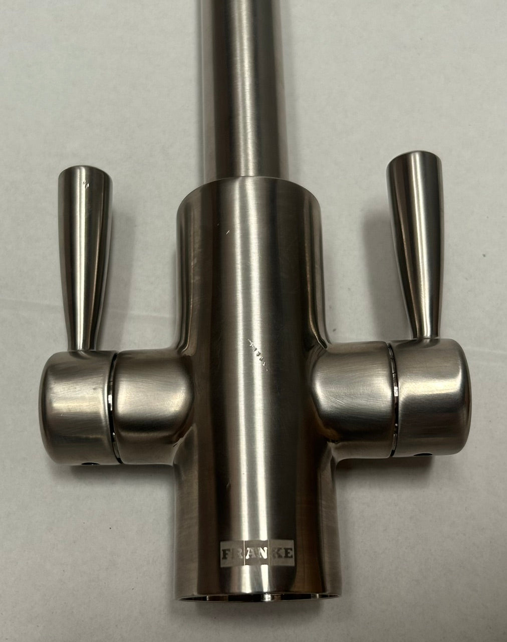 Franke Ascona USS Spout Silk Steel Kitchen Tap Twin Lever Swivel Mixer - GRADED