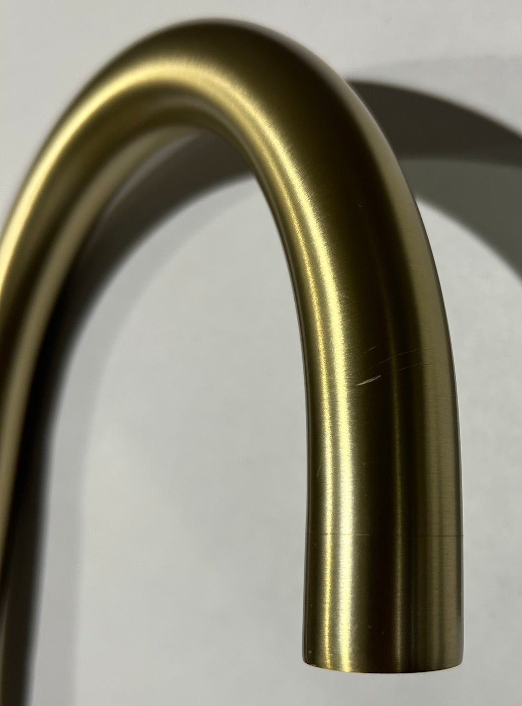 Liquida AD399BR Brushed Brass Swan Neck Twin Lever Kitchen Tap - GRADED