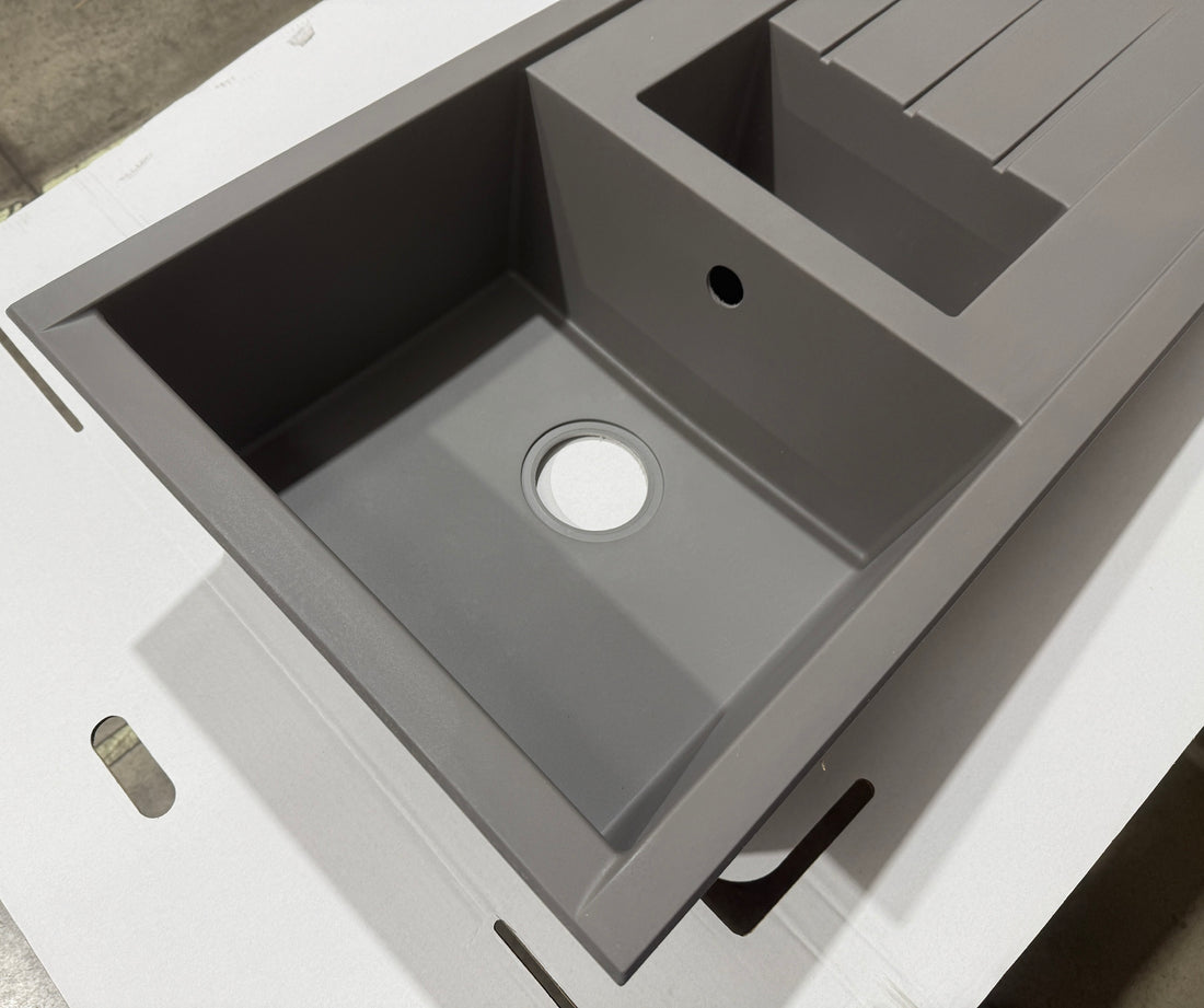 Liquida CU15GR 1.5 Bowl Composite Reversible Inset Grey Kitchen Sink - GRADED