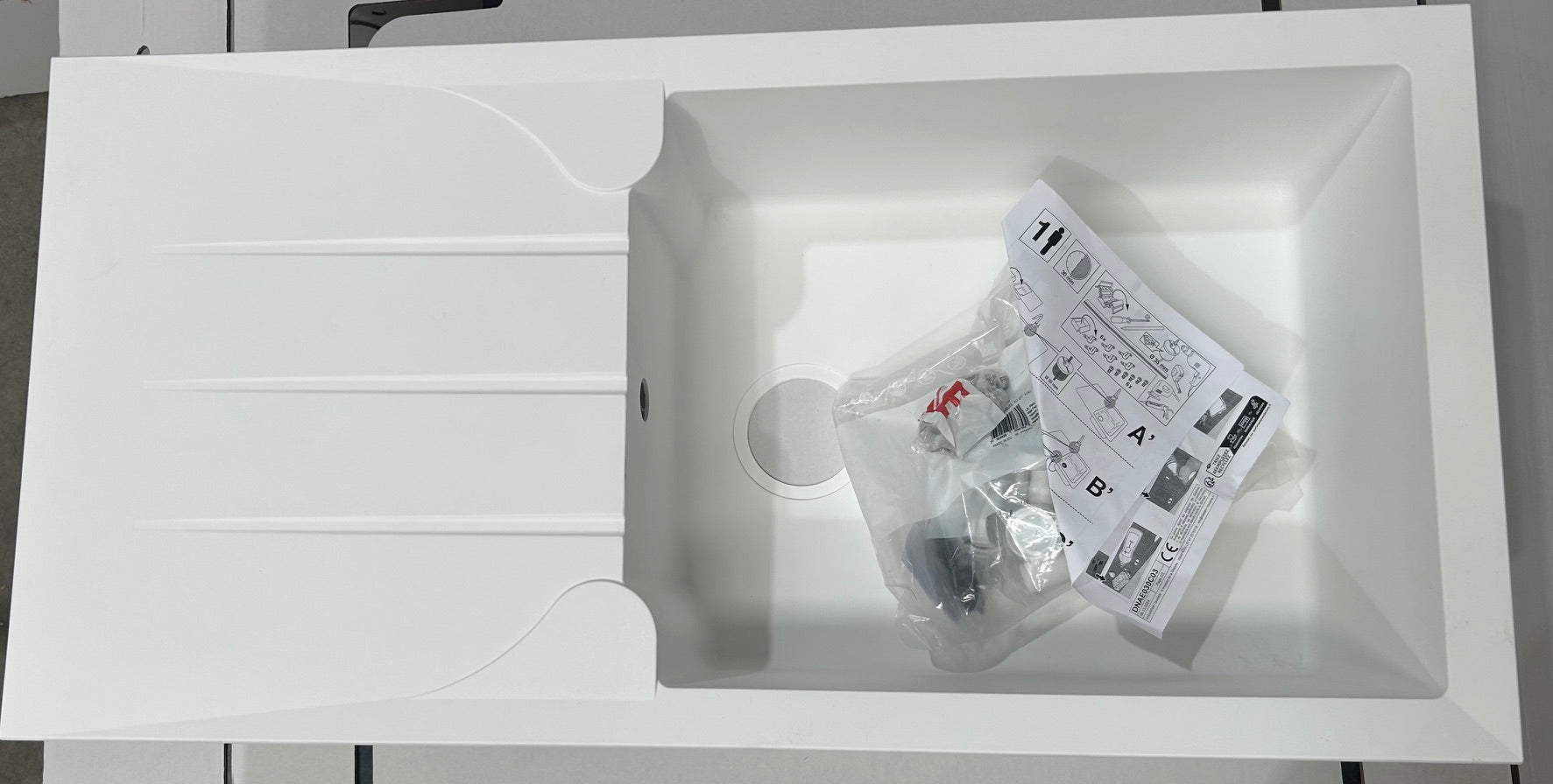 Liquida LP10WH 1.0 Bowl Composite Reversible Inset White Kitchen - GRADED