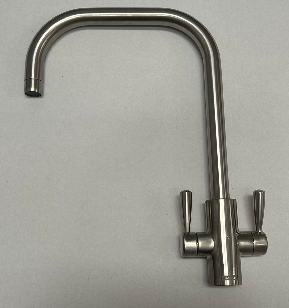 Franke Ascona USS Spout Silk Steel Kitchen Tap Twin Lever Swivel Mixer - GRADED