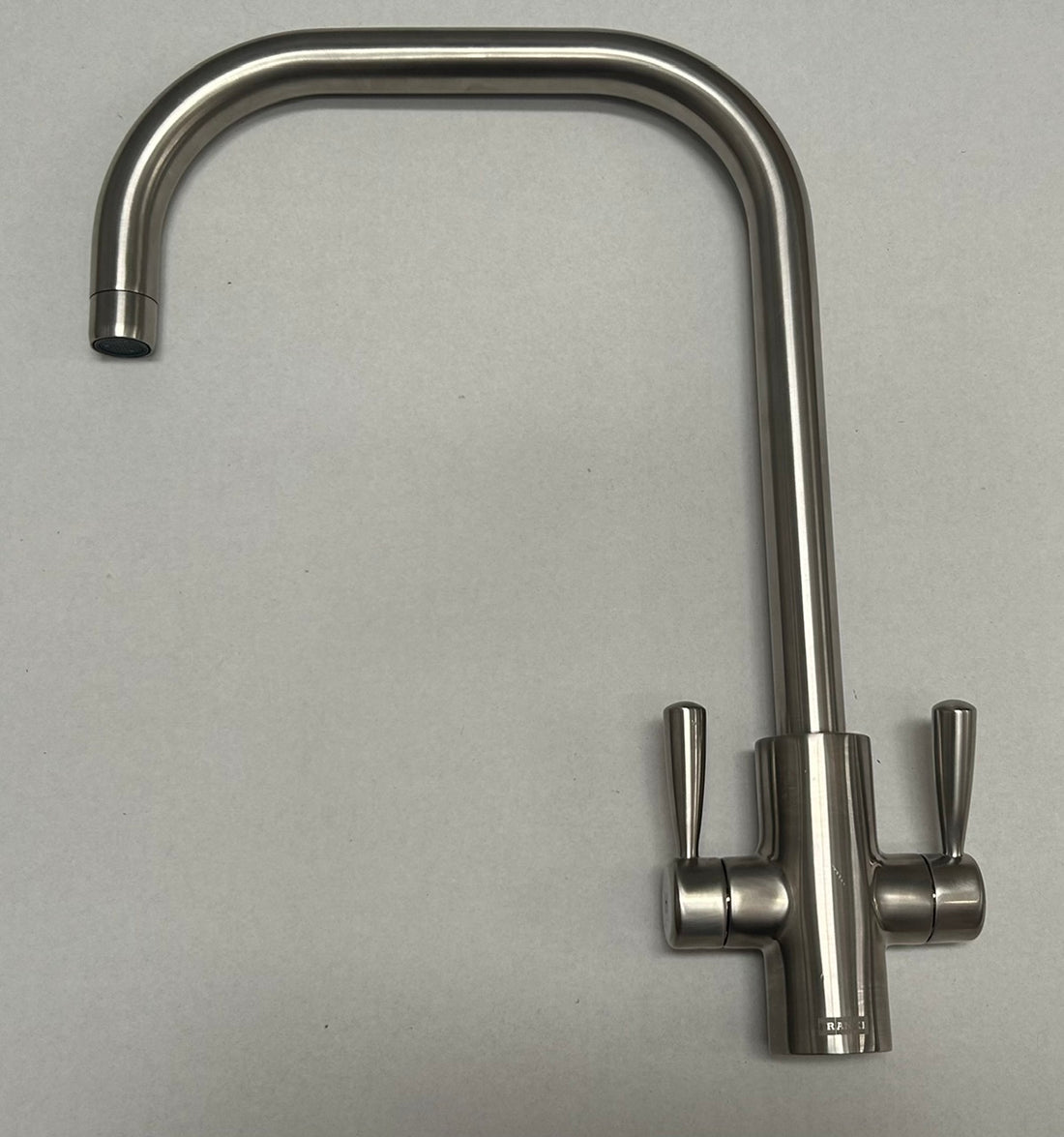 Franke Ascona USS Spout Silk Steel Kitchen Tap Twin Lever Swivel Mixer - GRADED