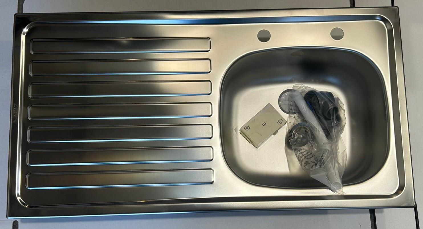 Liquida LQ940LSS 1.0 Bowl LH Drainer Stainless Steel Kitchen Sink - GRADED