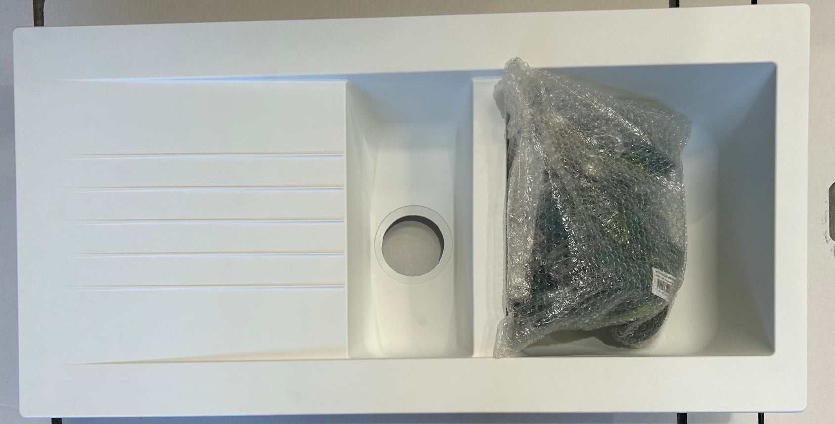 Liquida KAV150WH 1.5 Bowl Composite Reversible White Kitchen Sink - GRADED