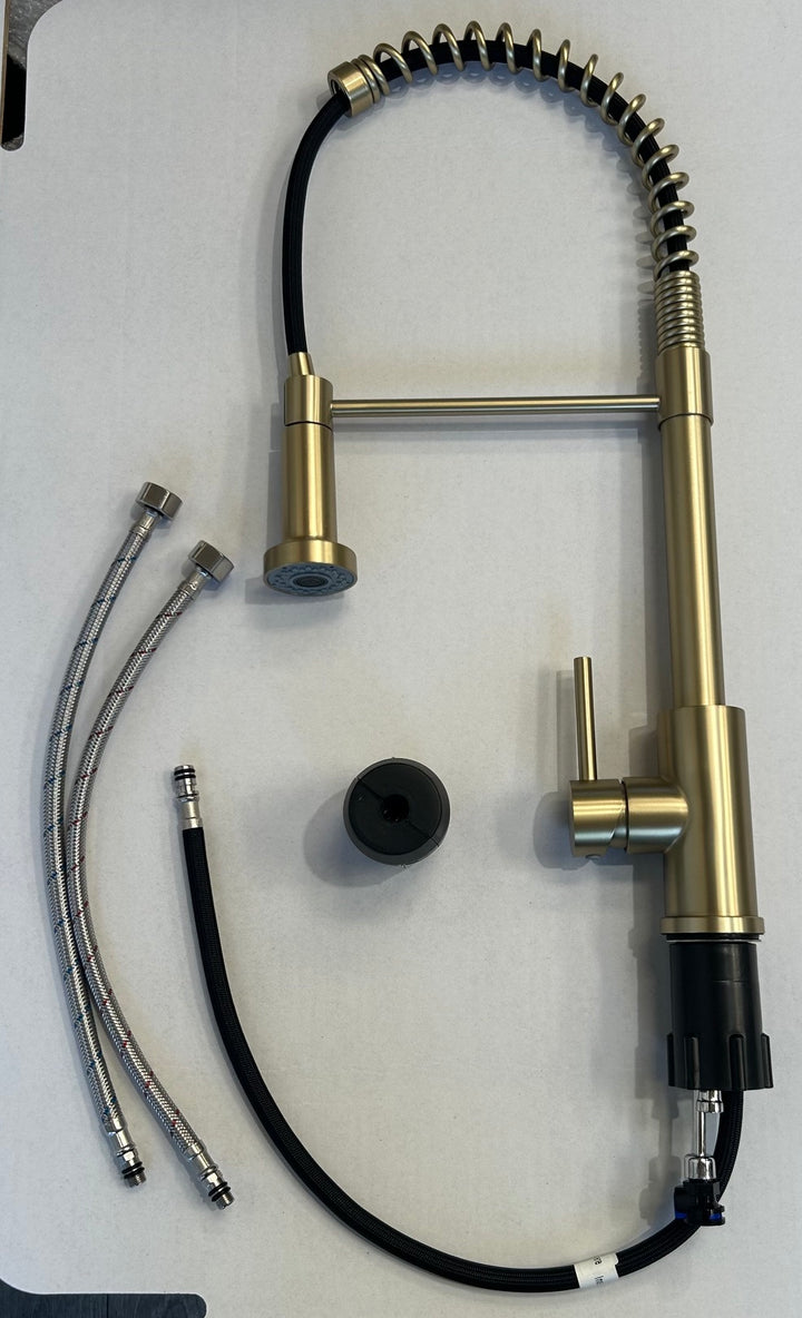 Liquida CT595BR Brass Spring Kitchen Pull Out Spray Kitchen Tap - GRADED x 1