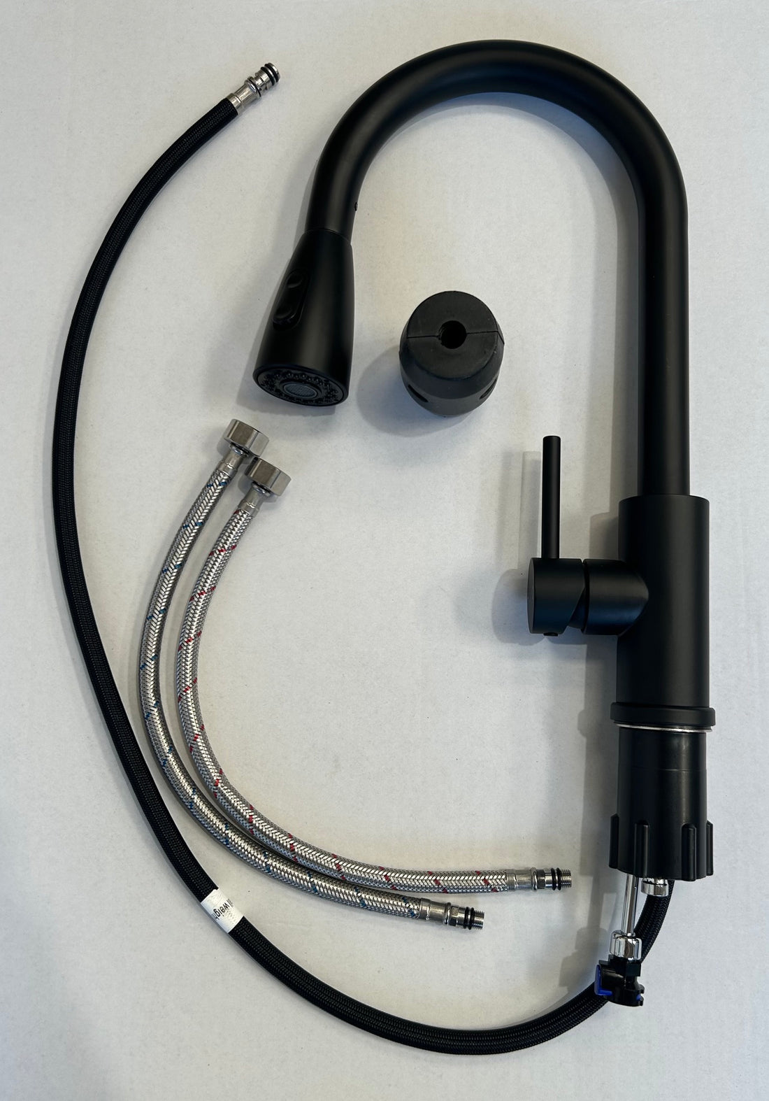 Liquida KPO11MB Matt Black Kitchen Tap Single Lever With Pull Out Spray - GRADED