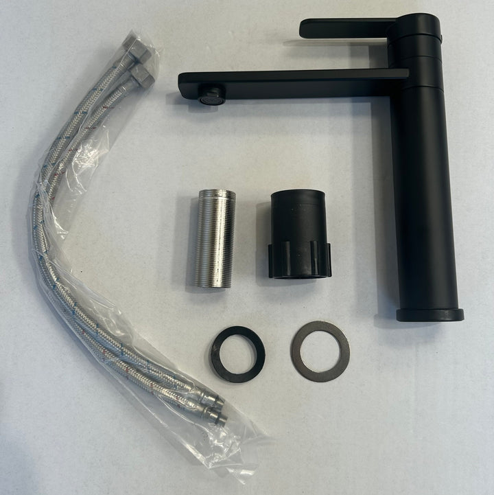 Liquida LX390BL Black Single Lever Kitchen Tap with Swivel Spout - GRADED