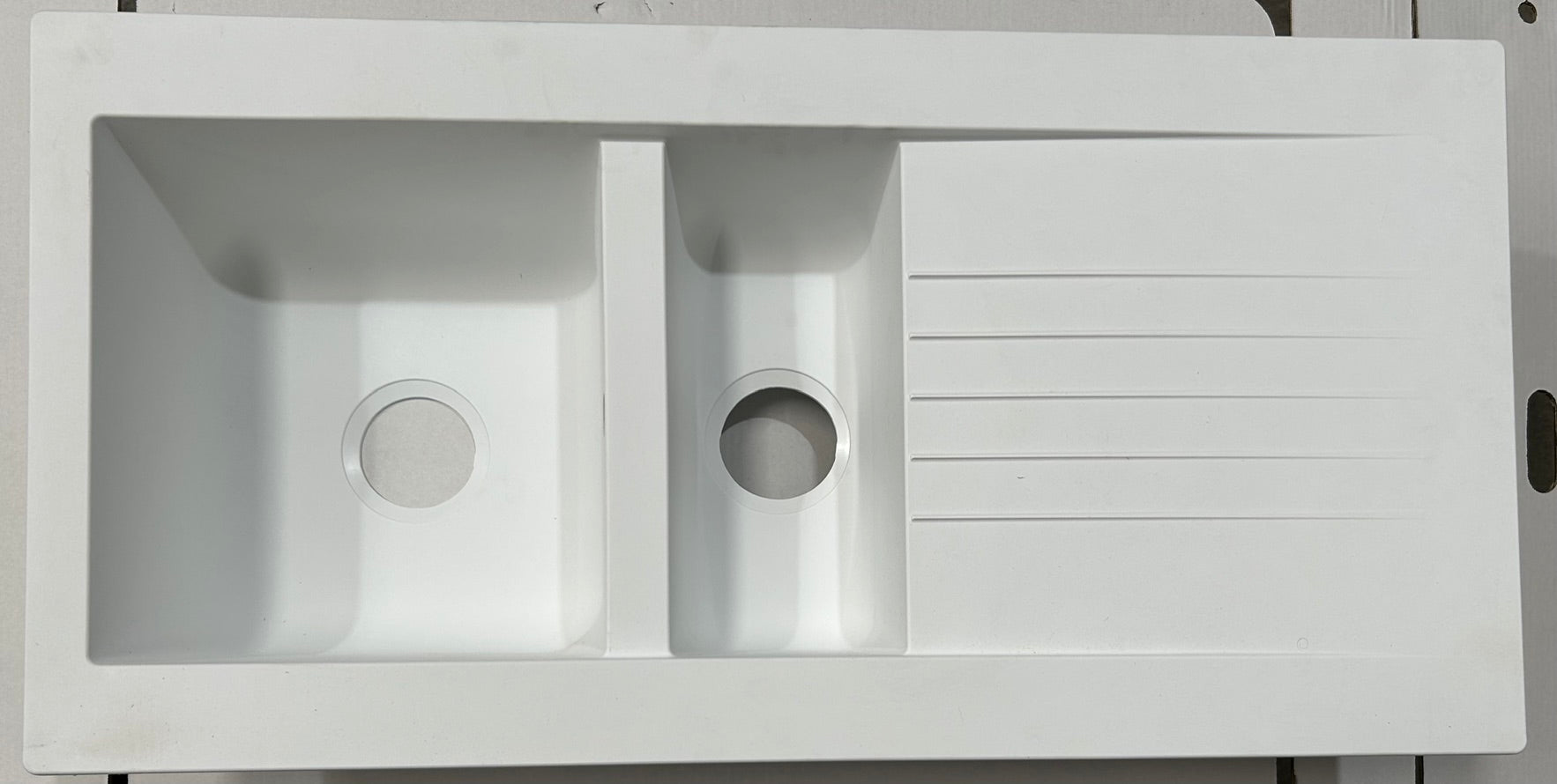 Liquida KAV150WH 1.5 Bowl Composite Reversible White Kitchen Sink - GRADED