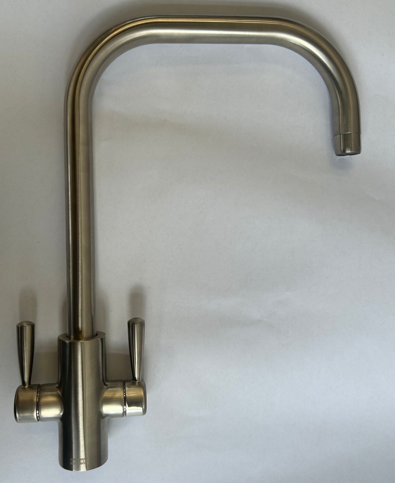 Franke Ascona Silk Steel U Spout Kitchen Tap Twin Lever Swivel Mixer - GRADED