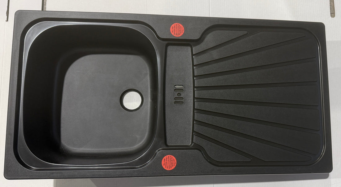 Liquida CMP5BL 1 Bowl Reversible Inset Black Kitchen Sink 860x435mm - GRADED