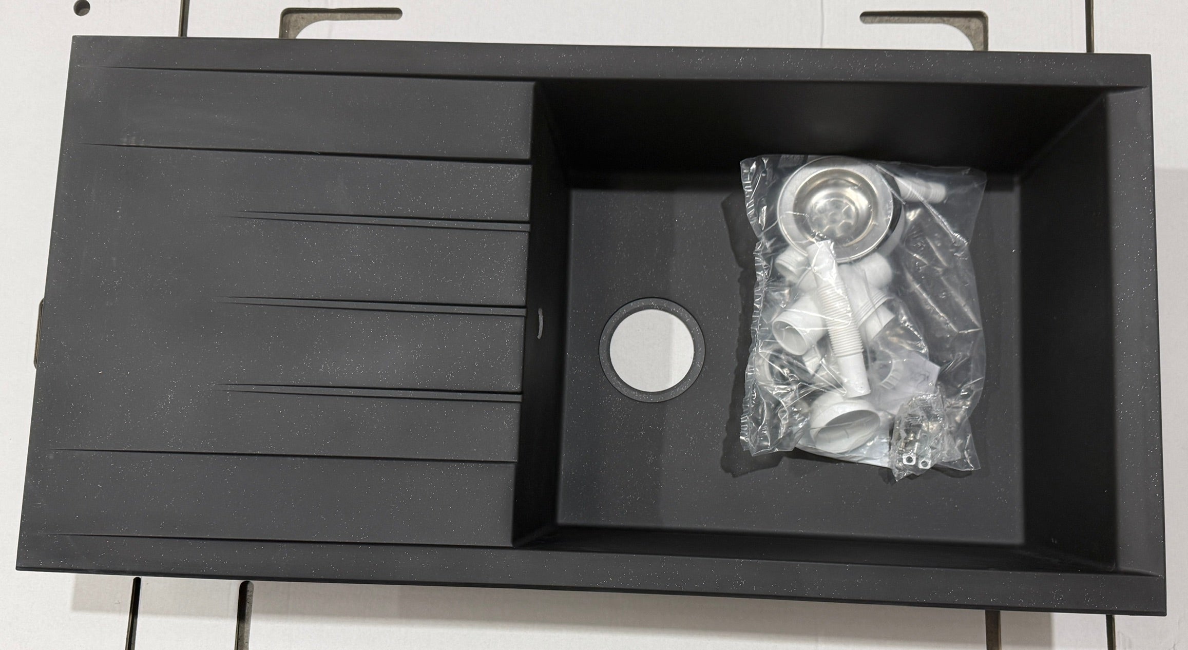 Liquida CU10BL 1.0 Bowl Black Composite Kitchen Sink Inset Reversible - GRADED