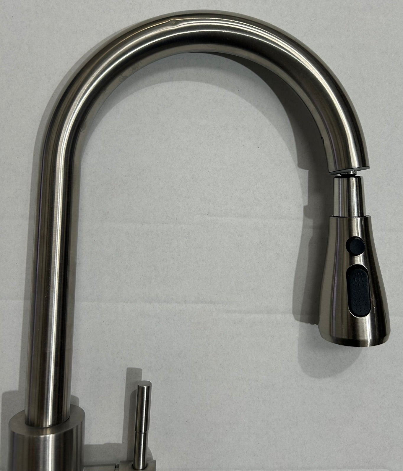 Liquida KPO11BS Brushed Steel Single Lever Kitchen Tap, Pull Out Spray - GRADED