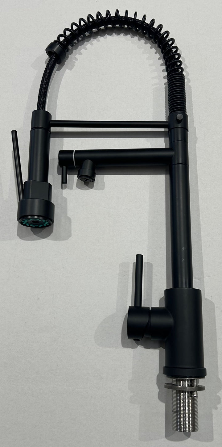 Liquida Black Kitchen Tap With Swivel Spout & Directional Spray - GR264MB