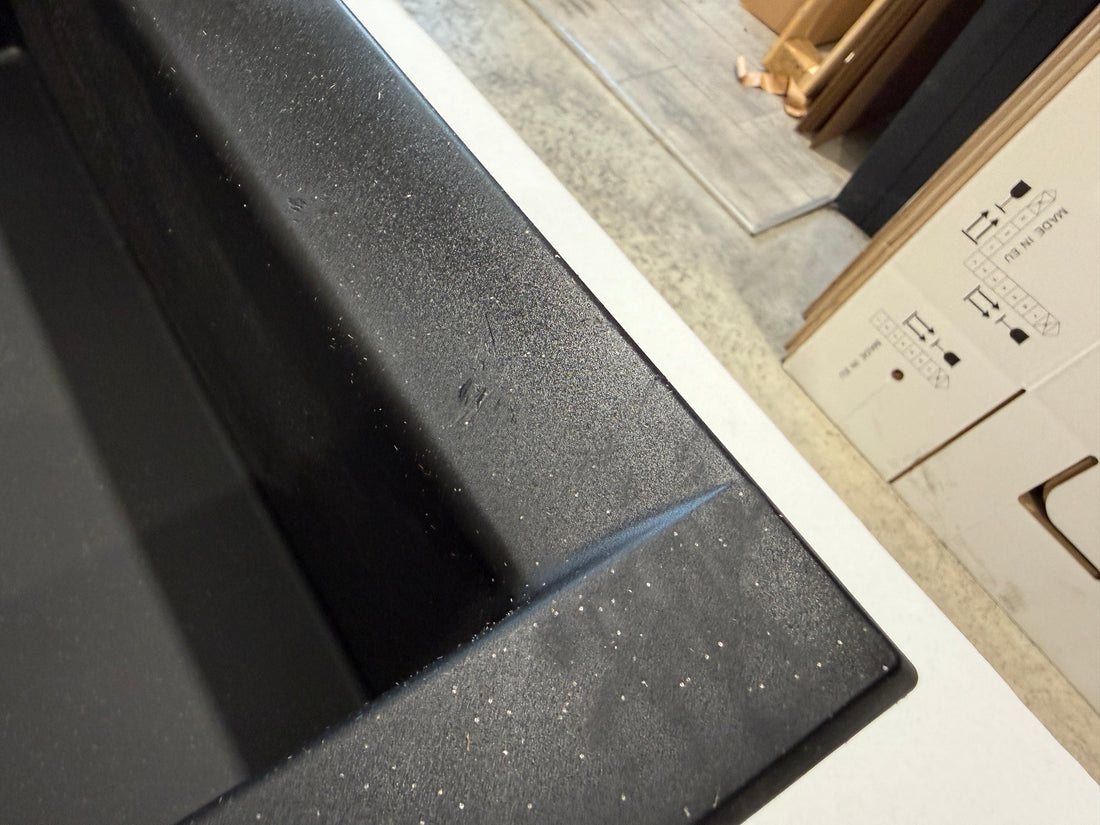 Liquida CU15BL 1.5 Bowl Composite Reversible Inset Black Kitchen Sink - GRADED