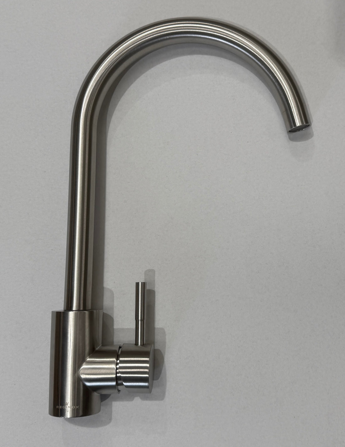 Reginox Taravo Brushed Nickel Single Lever Swan Neck Kitchen Tap - GRADED