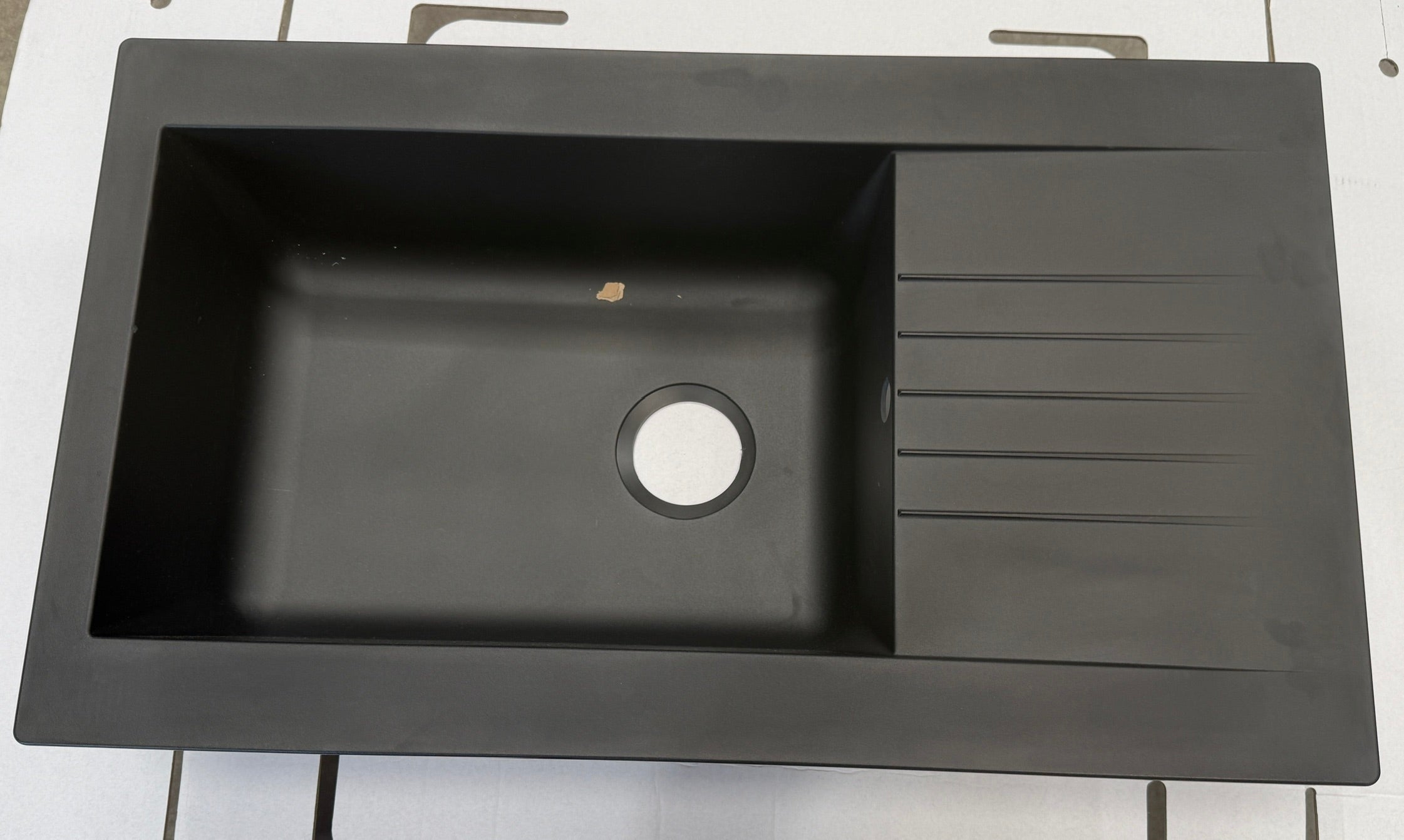 Liquida KAV860BL 1.0 Large Bowl Composite Black Kitchen Sink 860x500mm - GRADED