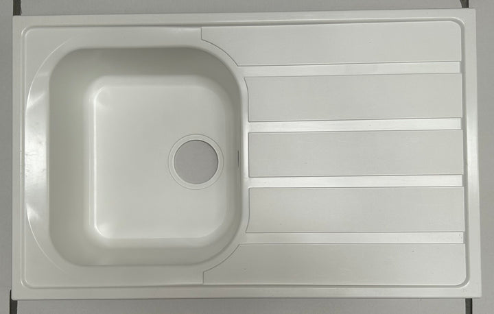 Liquida DK5WH 1.0 Bowl Composite Reversible White Kitchen Sink - GRADED 810 x 500mm