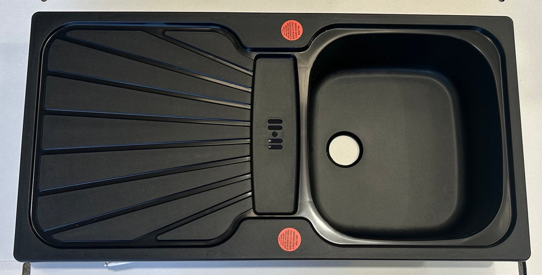 Liquida CMP5BL 1.0 Bowl Reversible Inset compact Black Kitchen Sink - GRADED