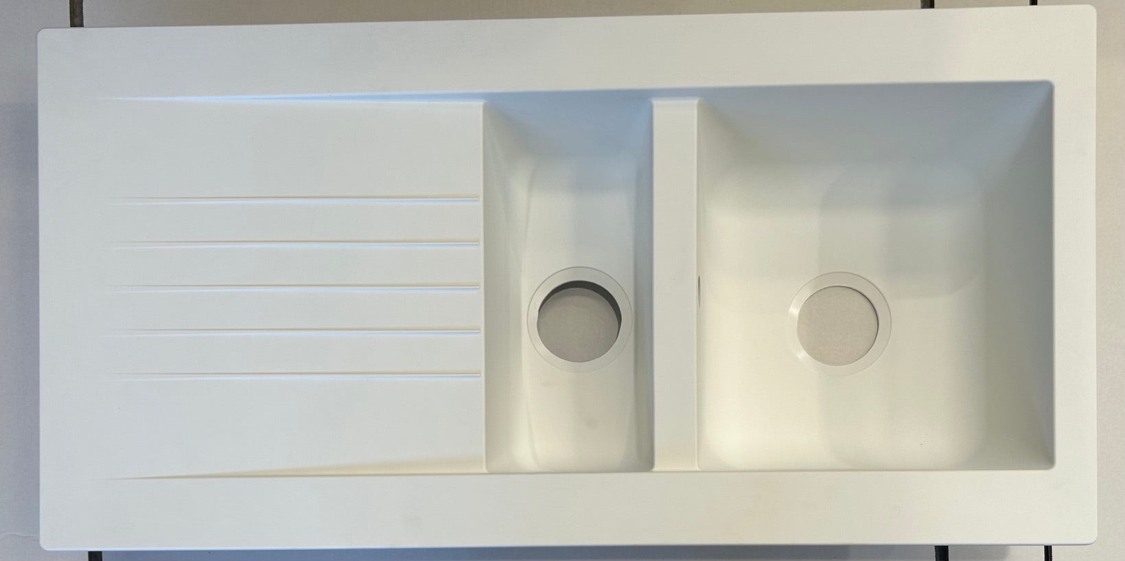 Liquida KAV150WH 1.5 Bowl Composite Reversible White Kitchen Sink - GRADED
