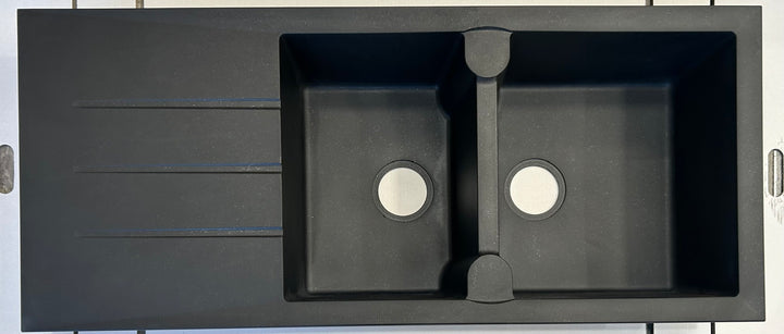 Liquida AR20BL 2.0 Bowl Composite Reversible Inset Black Kitchen Sink - GRADED