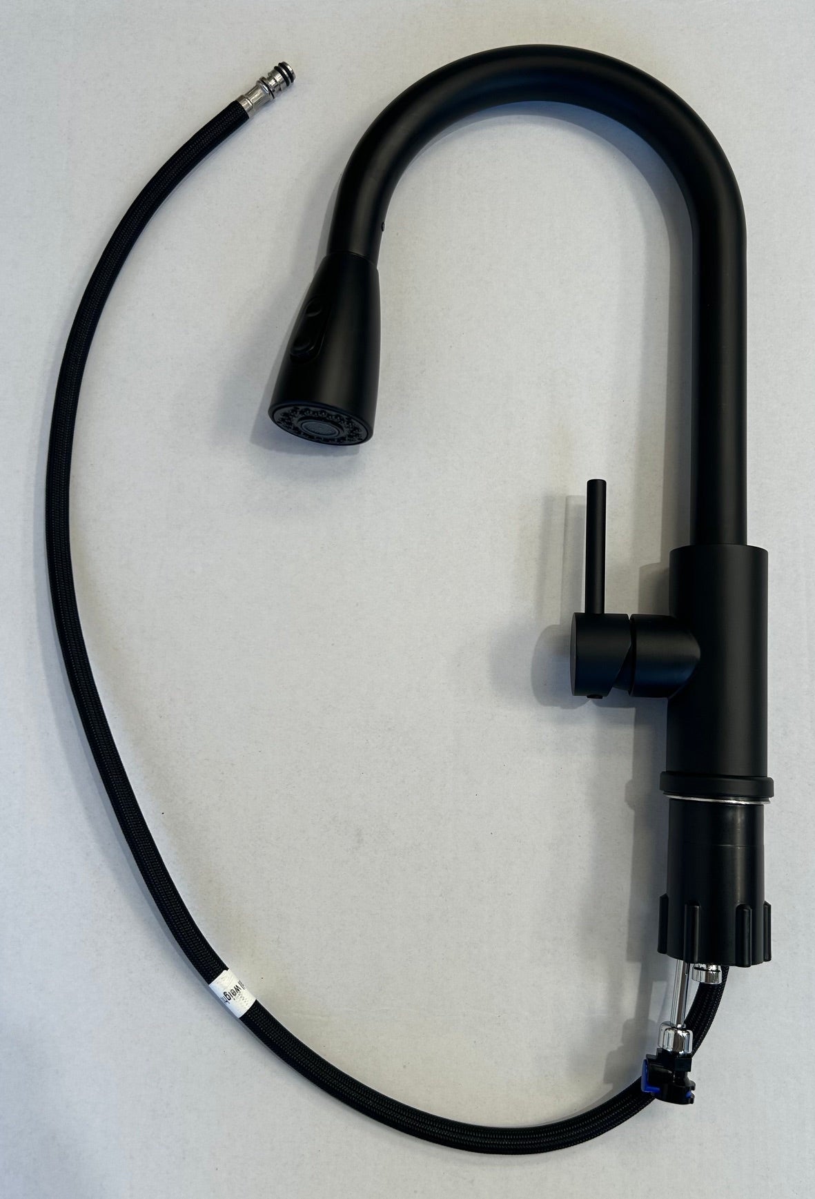 Liquida KPO11MB Matt Black Kitchen Tap Single Lever With Pull Out Spray - GRADED