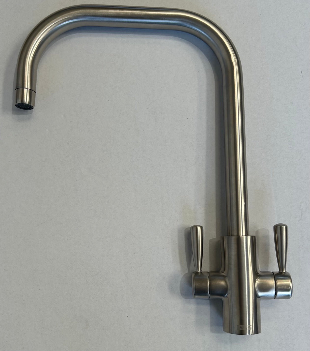 Franke Ascona Silk Steel U Spout Kitchen Tap Twin Lever Swivel Mixer - GRADED
