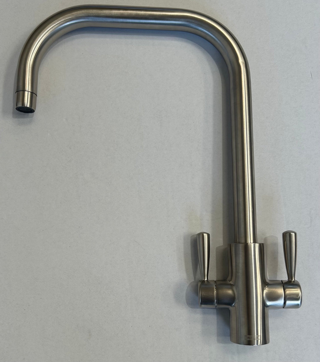 Franke Ascona Silk Steel U Spout Kitchen Tap Twin Lever Swivel Mixer - GRADED