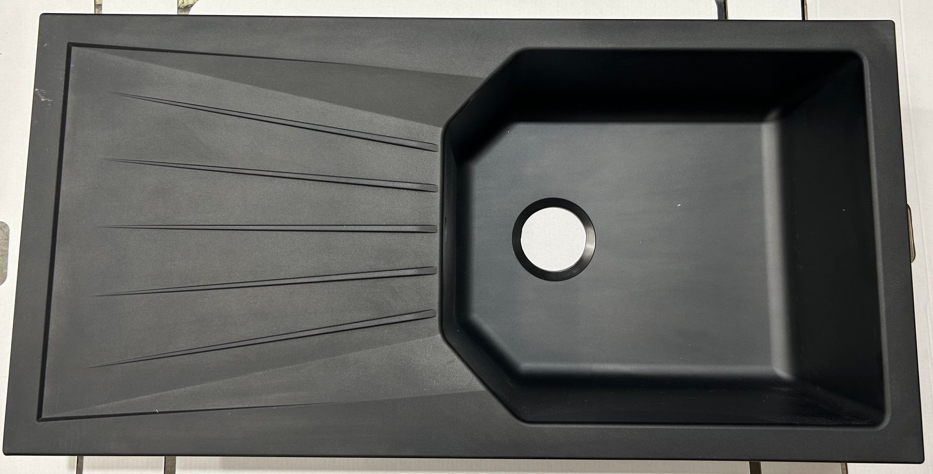 Liquida AGV100BL 1.0 Bowl Composite Reversible Black Kitchen Sink - GRADED