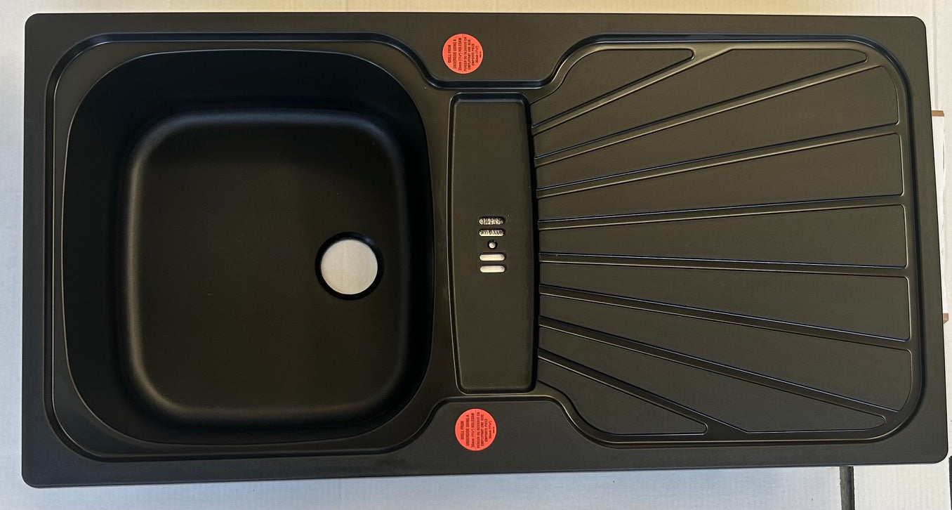 Liquida CMP5BL 1.0 Bowl Reversible Inset Black Kitchen Sink - GRADED