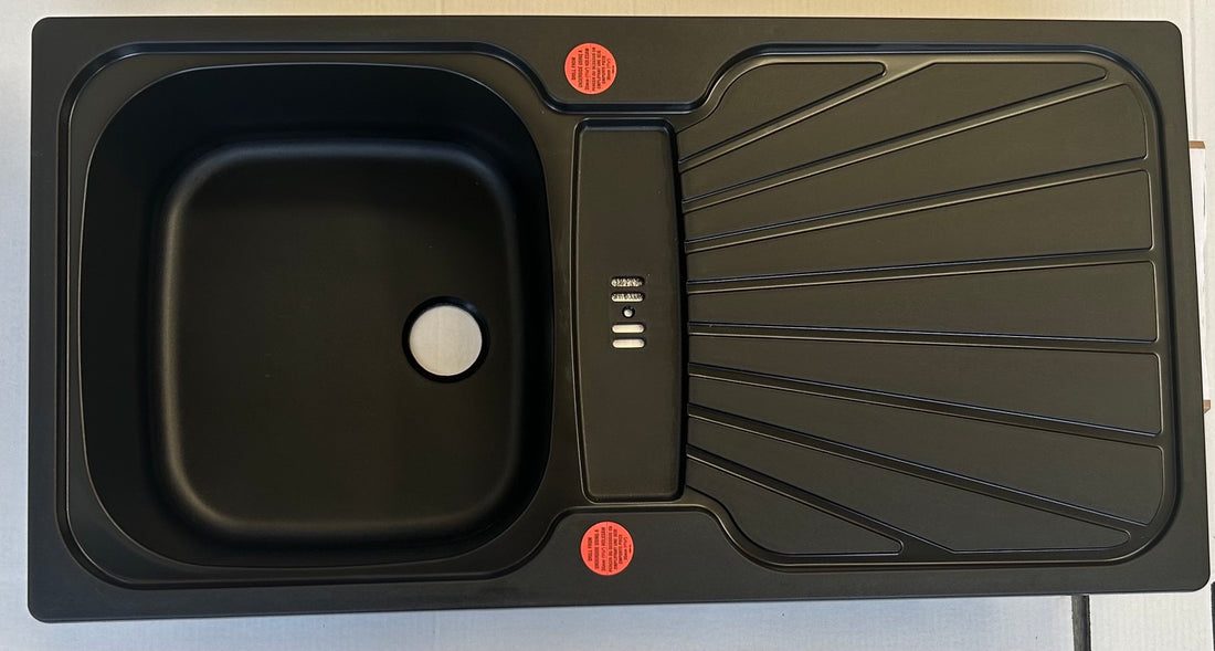 Liquida CMP5BL 1.0 Bowl Reversible Inset Black Kitchen Sink - GRADED