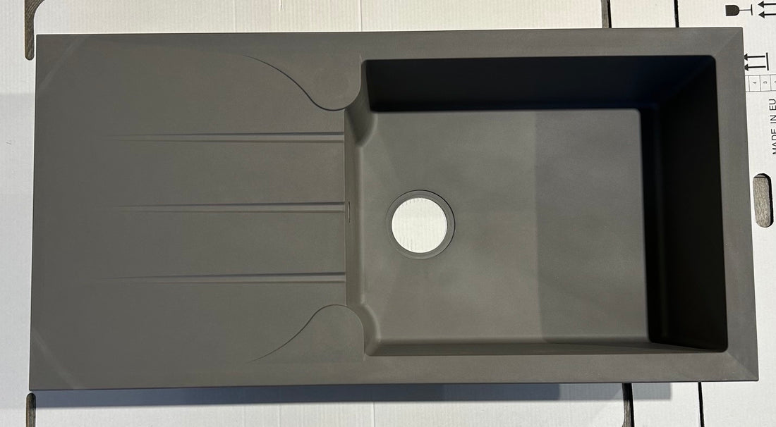 Liquida LP10GR 1 Bowl Composite Reversible Inset Grey Kitchen Sink - GRADED