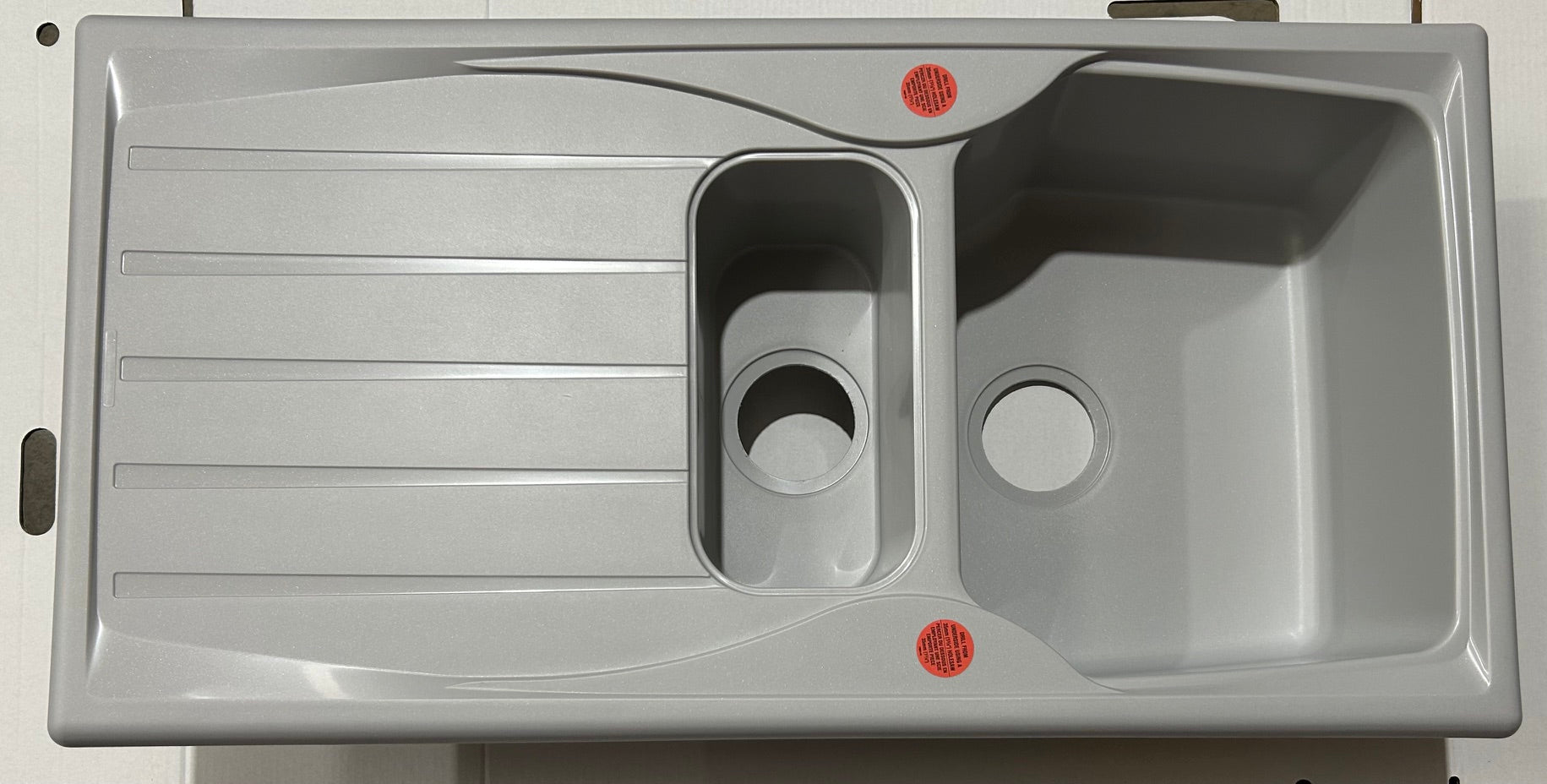 Liquida CMP15LG 1.5 Bowl Reversible Light Grey Kitchen Sink - Graded