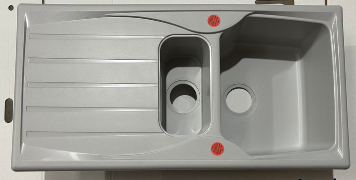Liquida CMP15LG 1.5 Bowl Reversible Light Grey Kitchen Sink - Graded