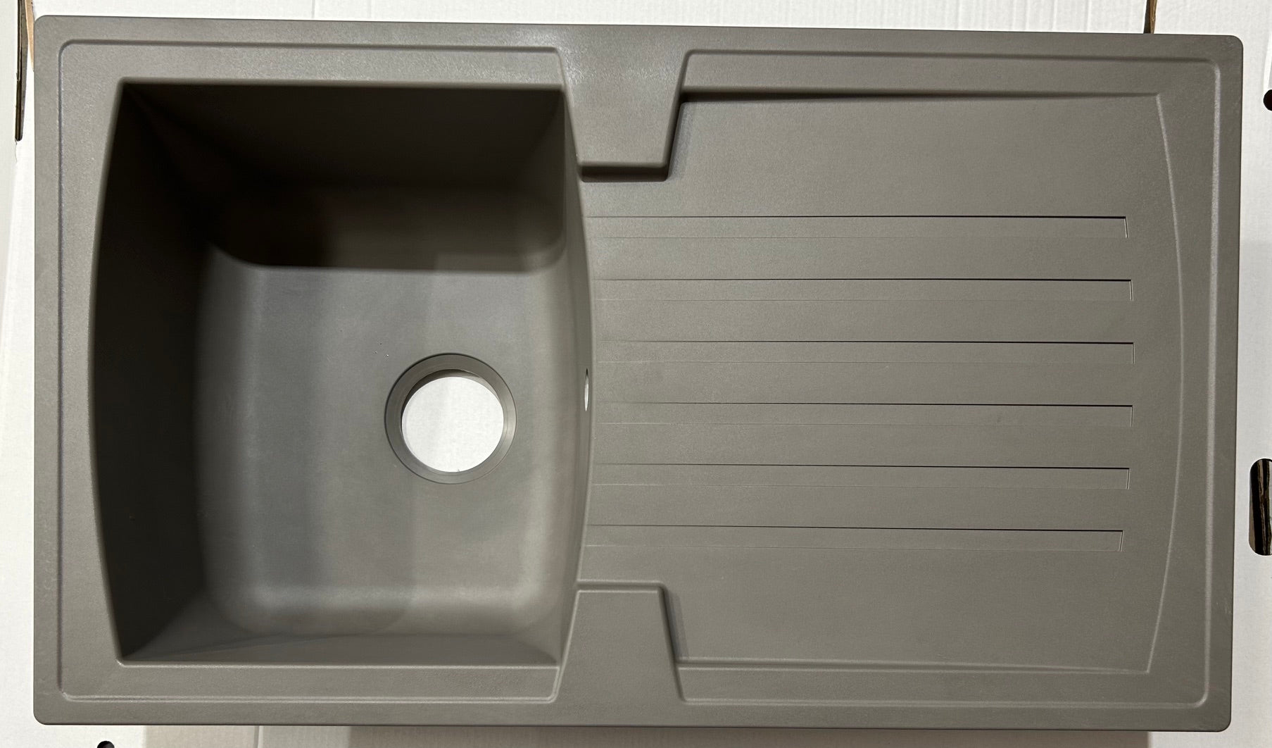 Liquida AR10GR 1 Bowl Composite Reversible Inset Grey Kitchen Sink - GRADED