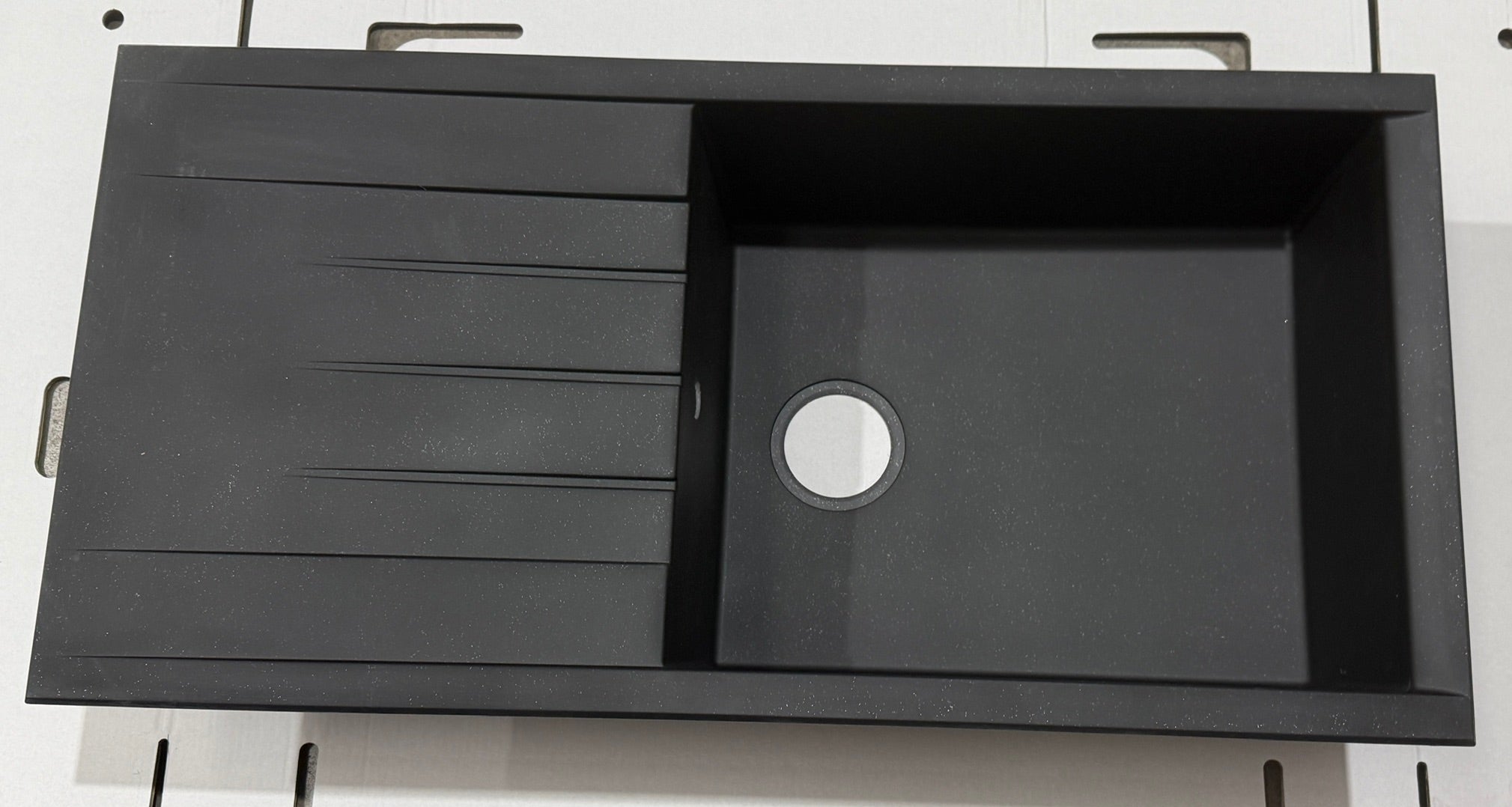 Liquida CU10BL 1.0 Bowl Black Composite Kitchen Sink Inset Reversible - GRADED