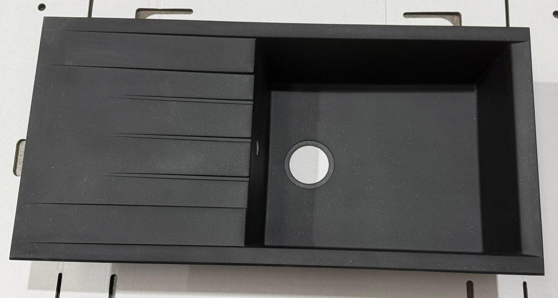 Liquida CU10BL 1.0 Bowl Black Composite Kitchen Sink Inset Reversible - GRADED