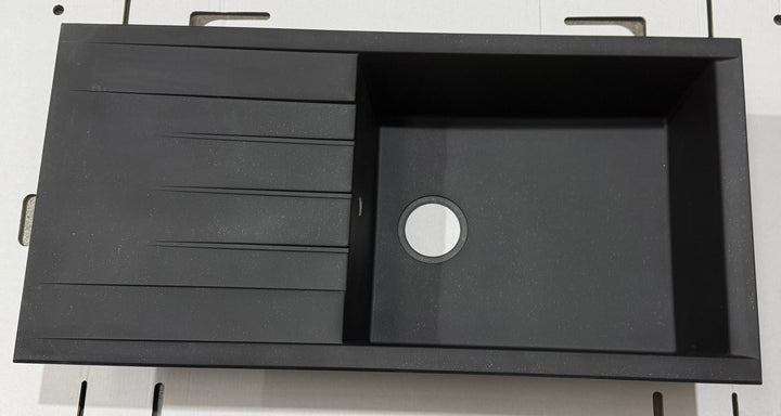 Liquida CU10BL 1.0 Bowl Black Composite Kitchen Sink Inset Reversible - GRADED